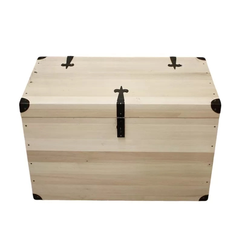 Cassapanca baule in legno grezza l.80 p.45 h.50 (543) - Mobili 2G