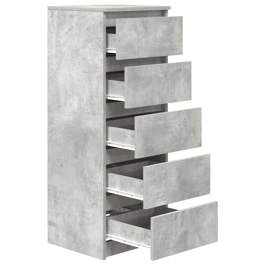 Credenza con Cassetti-Buffet-Armadio da cucina Grigio Cemento 37,5x35x99cm in Truciolato