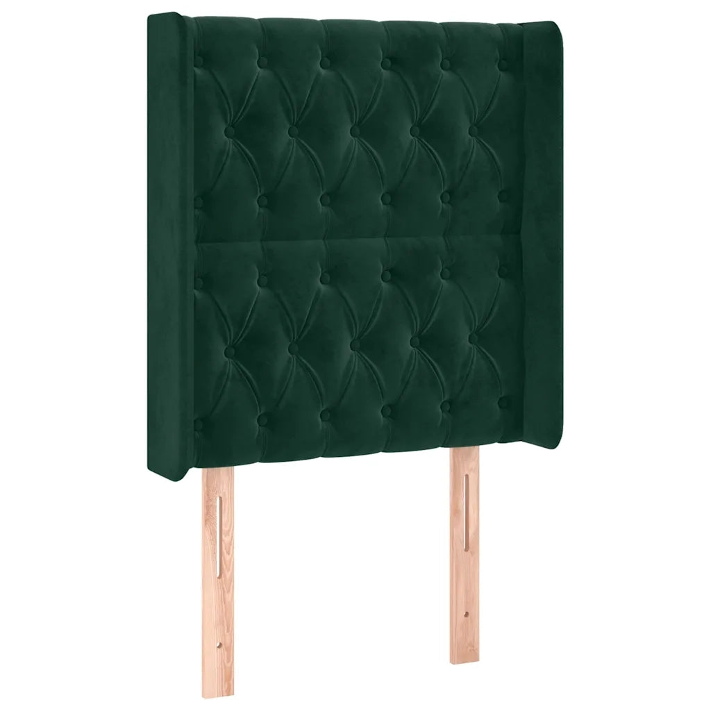 Letto a Molle con Materasso e LED Verde Scuro 80x200cm Velluto cod mxl 64061