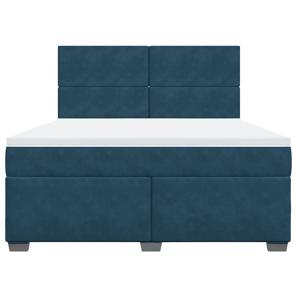 Giroletto a Molle con Materasso Blu 180x200 cm in Velluto 3293276