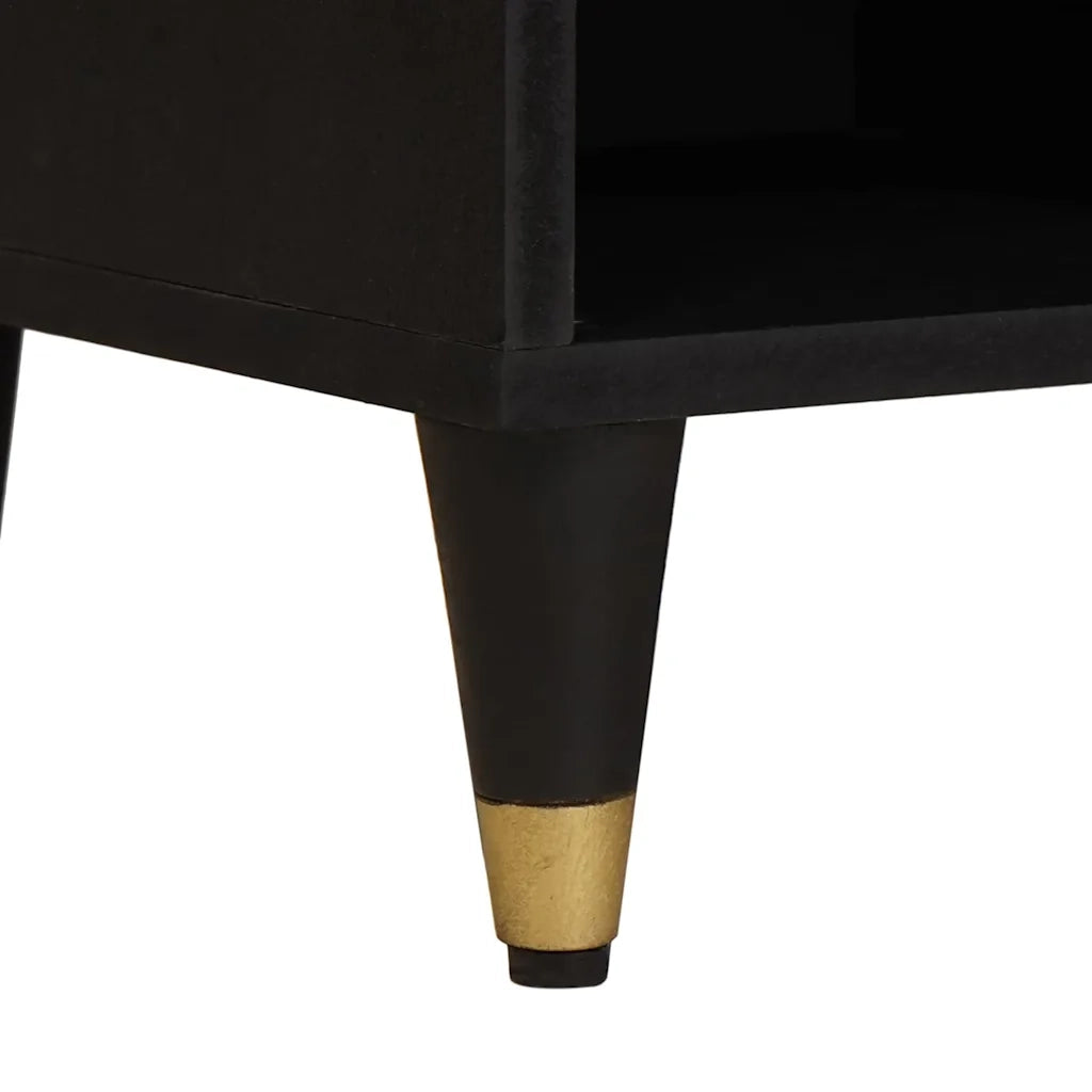 Mobile TV-Credenza per TV-Console TV Nero 100 x 33 x 46 cm Legno di mango massello 208277