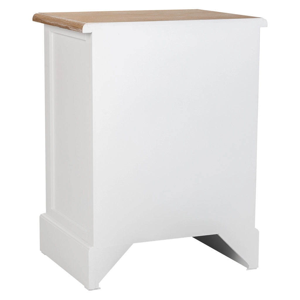 Comodino in legno bianco 3 cassetti 45x35x60h cm