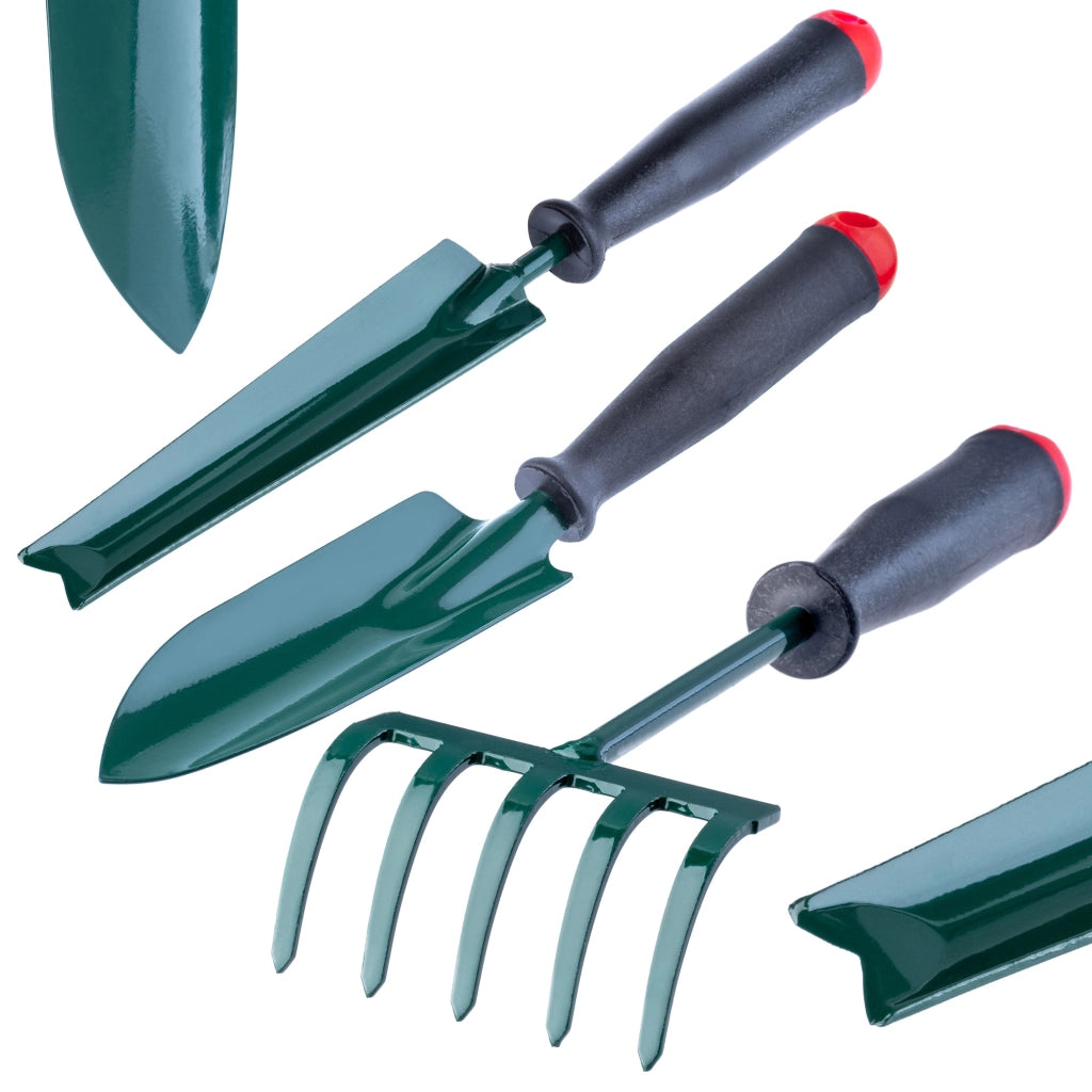 Set di attrezzi da giardino KADAX 3 in 1: pala, rastrello, tagliaerba, robusto