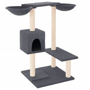 Tiragraffi per gatti torre per arrampicata giocattolo piattaforma per arrampicata con tiragraffi grigio scuro 82 cm 02_0022726