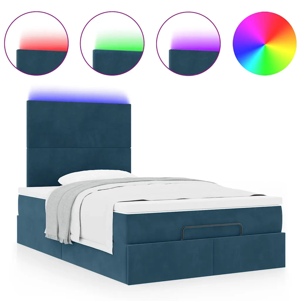 Struttura Letto Pouf con Materassi 120x190 cm Velluto