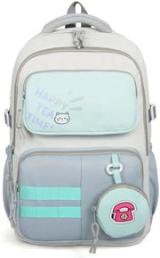 Borsa per studentesse con portafoglio mini, 25 litri, verde - Ideale per la scuola, i viaggi e l'uso quotidiano