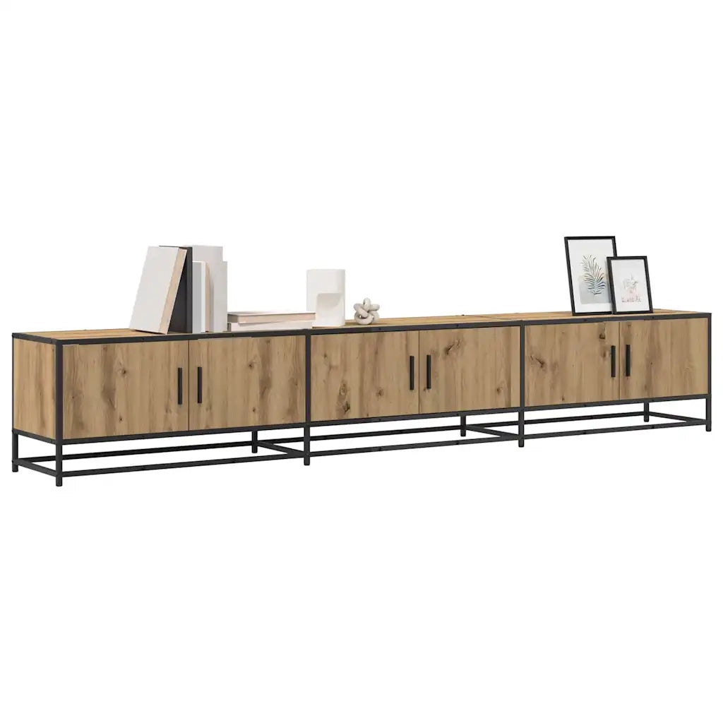 Mobile Porta TV 2 pz-Credenza per TV Rovere artigianale 240 x 35 x 41 cm