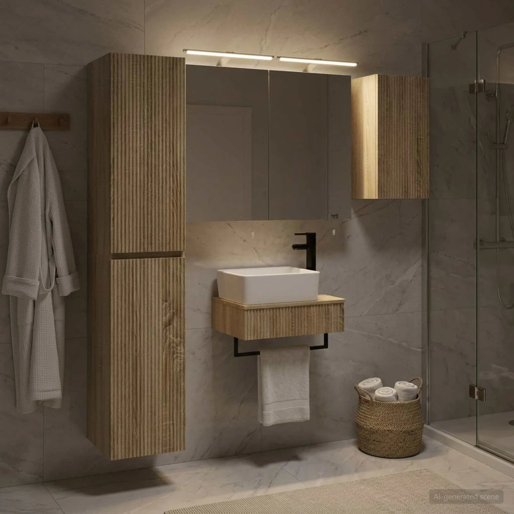 Set di mobili per il bagno 5 pcs Rovere Sonoma 3407265