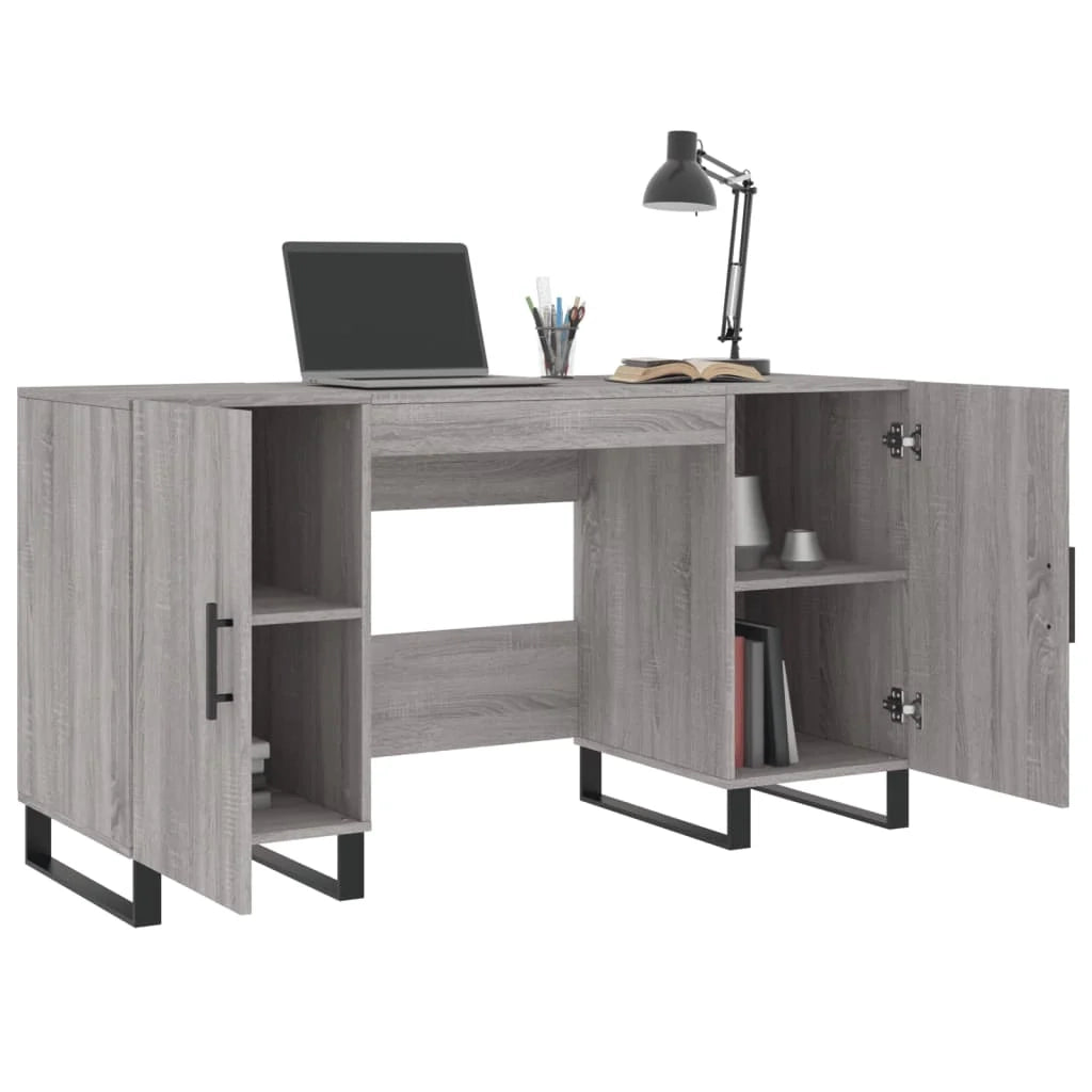 Scrivania Sonoma postazione computer mobile per computer scrivania da studio 140 x 50 x 75 cm legno ingegnerizzato grigio 02_0023954