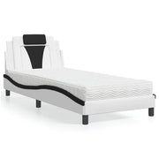 Letto Viana con Materasso Nero e Bianco 90x200 cm in Similpelle