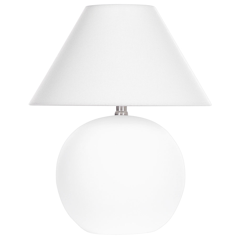 Lampada da tavolo in ceramica con base in terracotta e paralume in tessuto di lino bianco illuminazione tradizionale soggiorno camera da letto