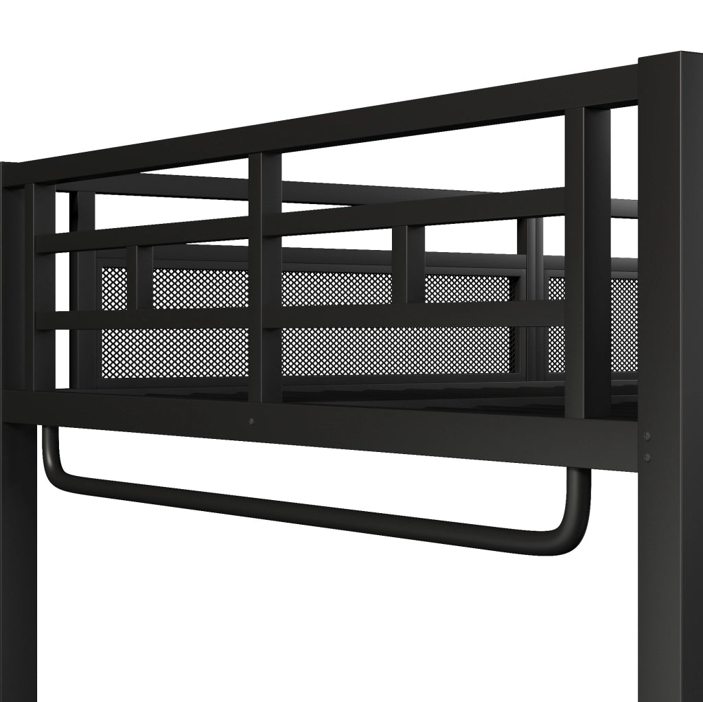 Letto a soppalco 140x200 cm con scrivania, LED, USB e ripiani