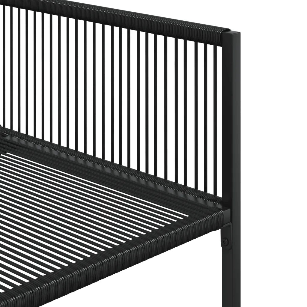 Set da Pranzo da Giardino 15 pz Nero in Polyrattan 3295041