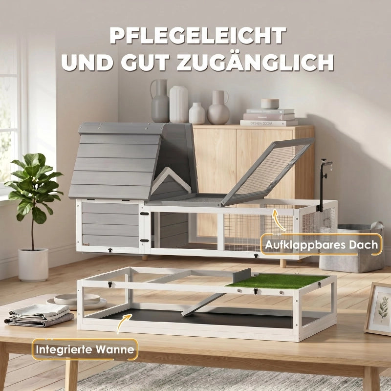 CASA PER TARTARUGHE Doppio livello in legno grigio con supporto lampada