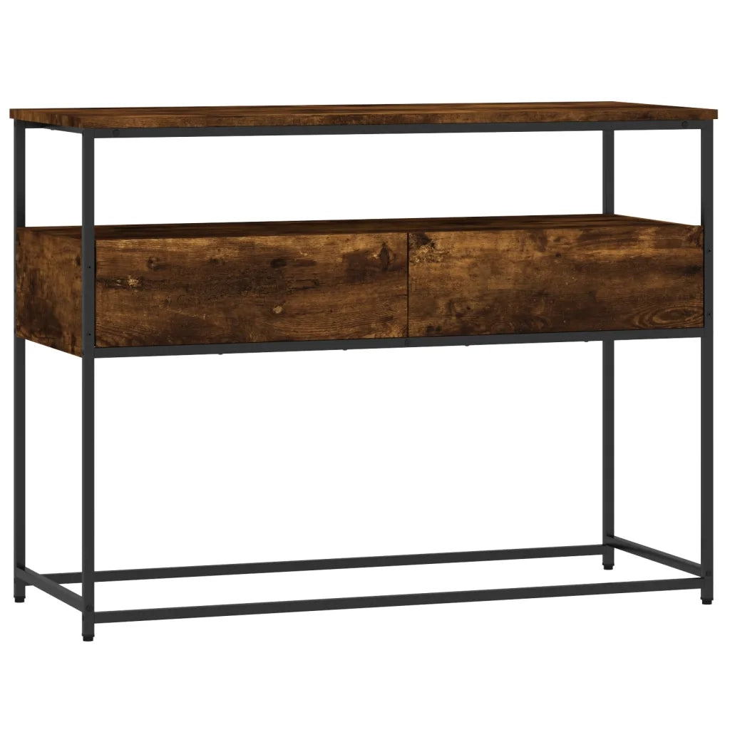 Tavolino Consolle | Tavolo d'Ingresso Rovere Fumo 100x40x75 cm in Legno Multistrato