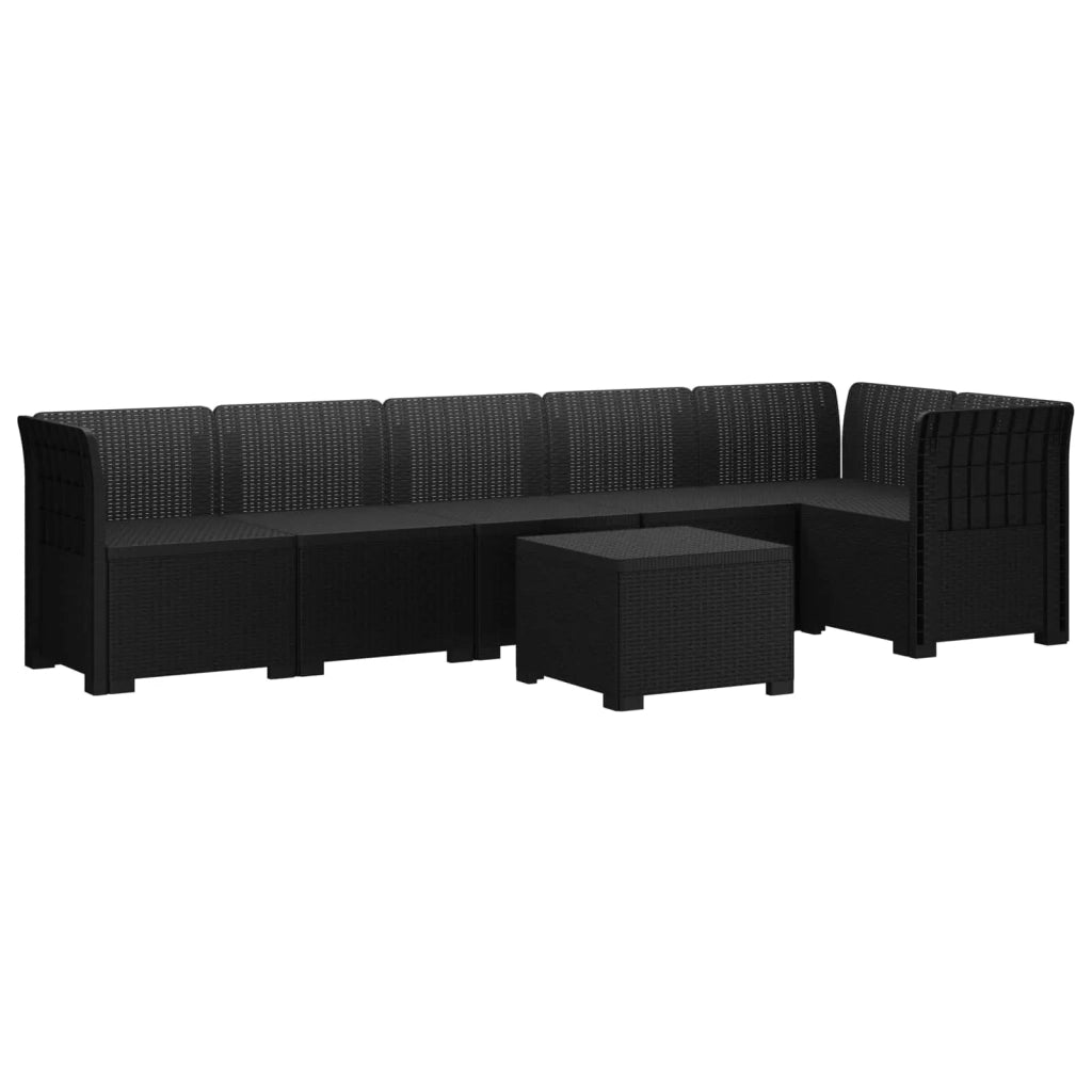 Divano da Giardino 6 Posti Aspetto Rattan PP Antracite 3444102