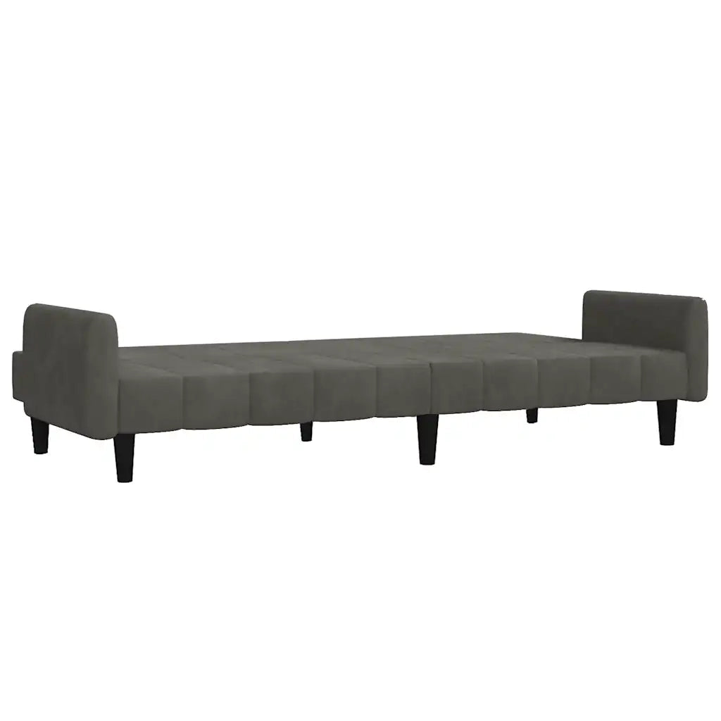 Divano Letto a 2 Posti Grigio Scuro in Velluto 375775