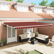 Tenda Retrattile Manuale Arancione e Marrone 500x300 cm
