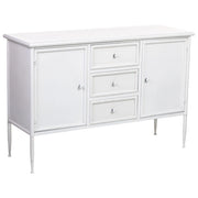 Credenza in metallo bianco con 2 ante e 3 cassetti 120x41x80h cm