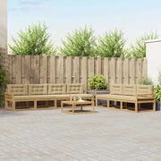 Set di divani da esterno 7 pz Bianco e Beige 3386167