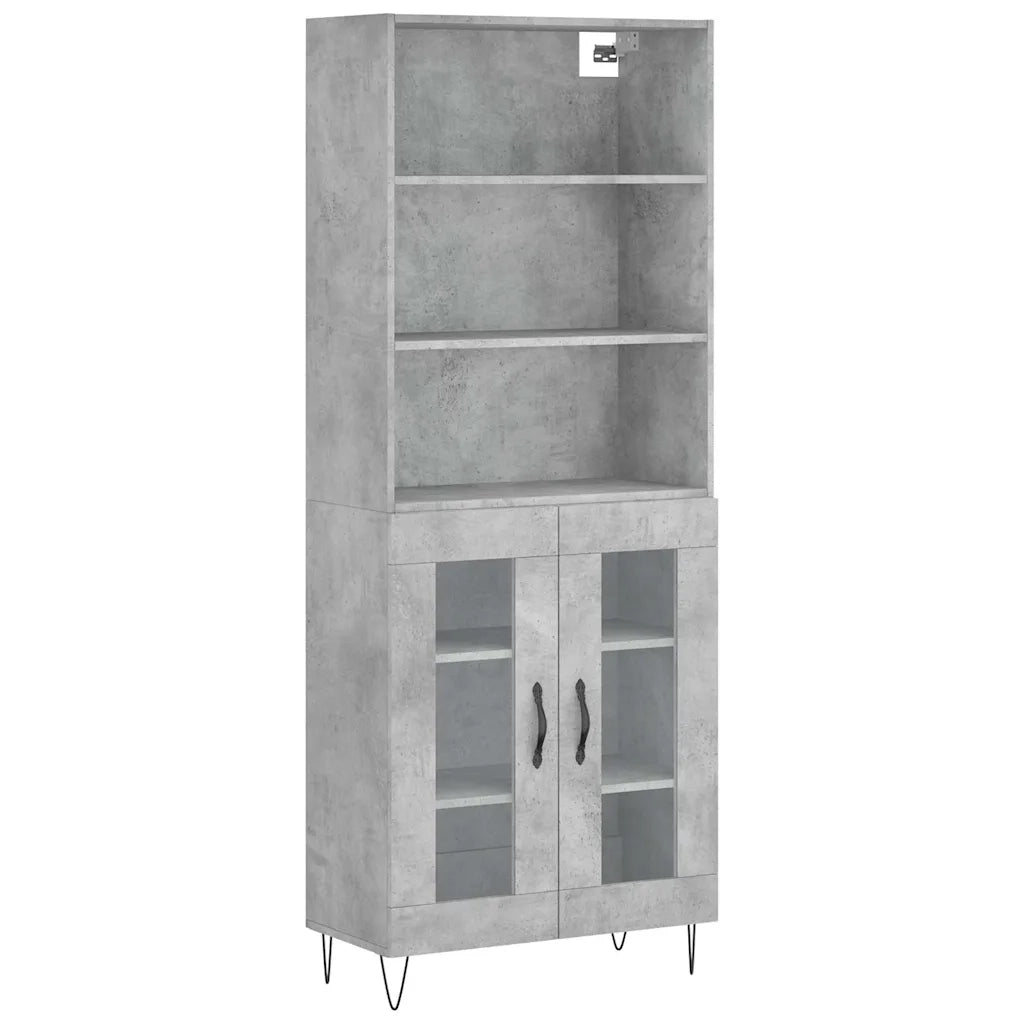 Credenza Grigio Cemento 69,5x34x180 cm in Legno Multistrato 3189313