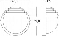 Lampada Applique Tonda Grande Colore Nero per Esterno Linea Palpebra Sovil