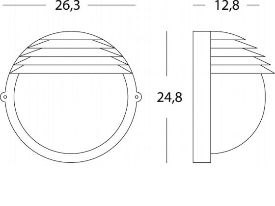 Lampada Applique Tonda Grande Colore Nero per Esterno Linea Palpebra Sovil