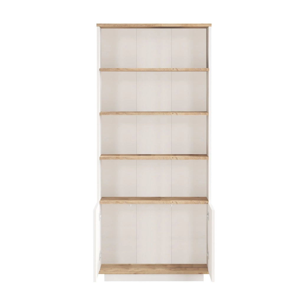 Libreria in legno "FR16" - 75 x 26 x 168 cm - Pino Atlantico Bianco