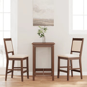 Sgabelli da Bar con Cuscini 2pz Marrone Legno Massello di Hevea 4102563