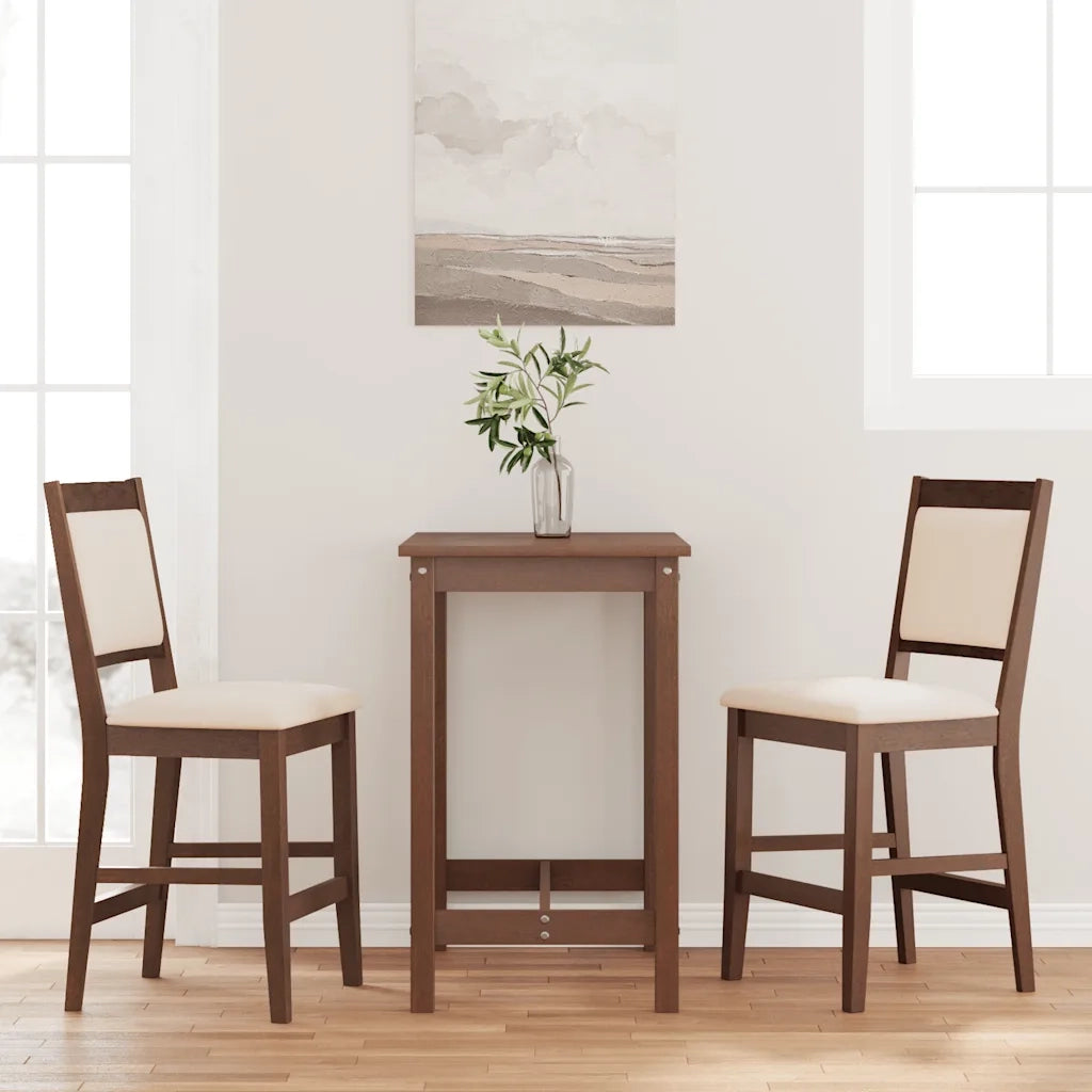 Sgabelli da Bar con Cuscini 2pz Marrone Legno Massello di Hevea 4102563