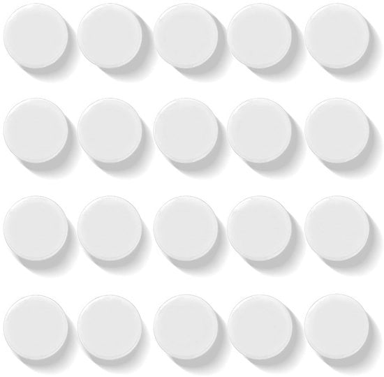 20 pezzi di magneti forti per lavagne e whiteboard | Magnetici decorativi rotondi per frigorifero | Set di magneti per scuola, ufficio e casa | Magnetici mini con presa forte per lavagne, foto e piatti (bianchi)