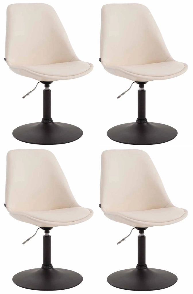 Set di 4 sedie da pranzo Maverick in ecopelle crema,nero