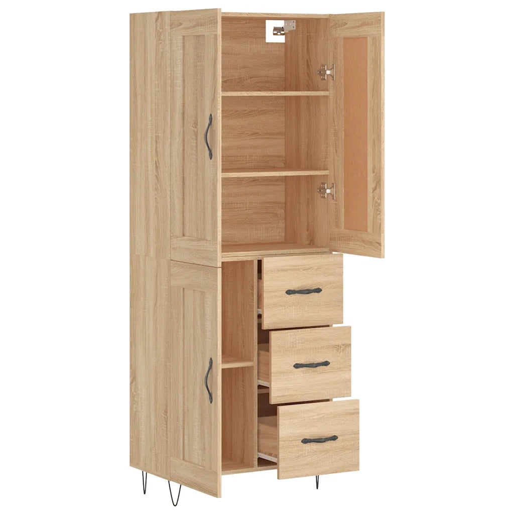 Credenza Rovere Sonoma 69,5x34x180 cm in Legno Multistrato 3200036