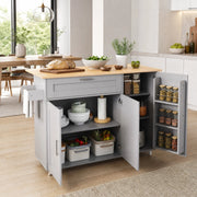 CARRELLO CUCINA PIEGHEVOLE 132.5x44(70)x90 cm Grigio MDF