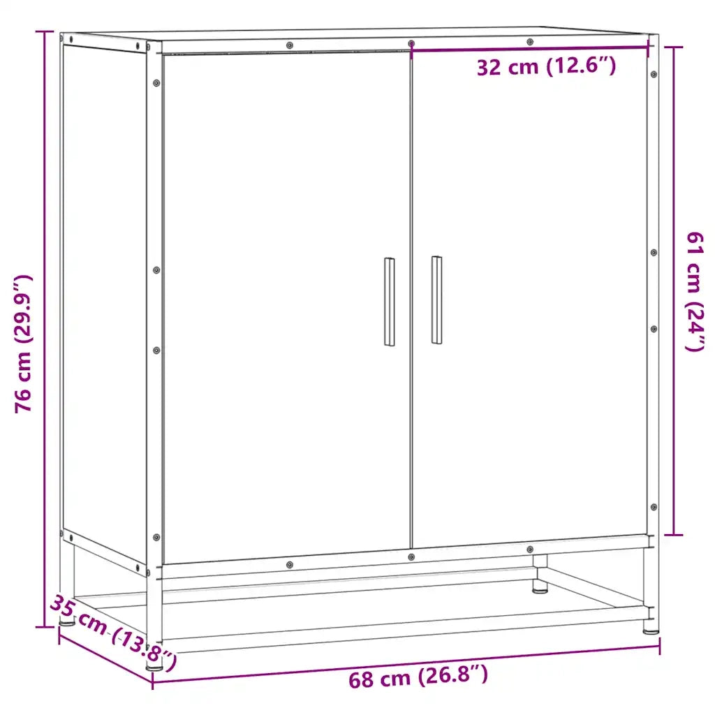 Credenza Rovere Sonoma 68x35x76 cm in Truciolato 848965