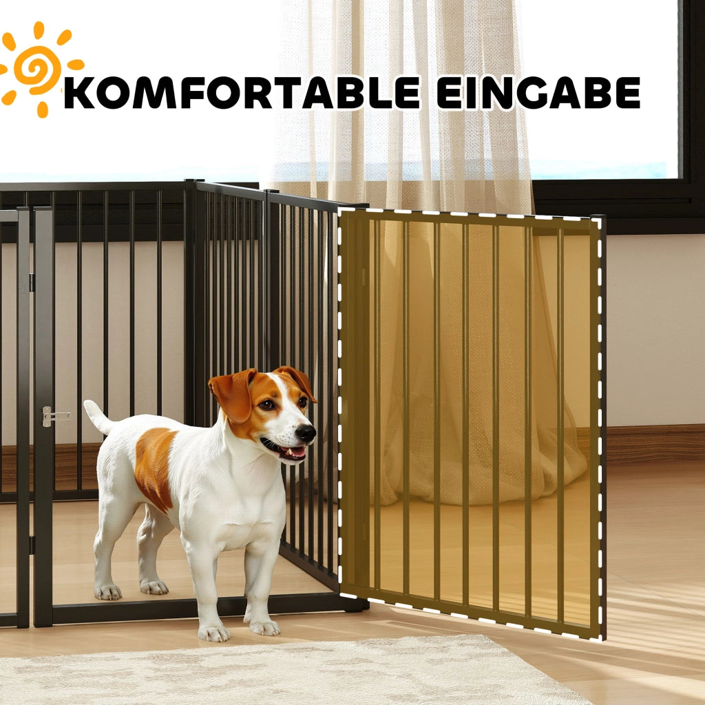 Recinto per Cani ¨C zephmum ¨C Grigio, Metallo, 8 Pannelli con Porta, Pieghevole