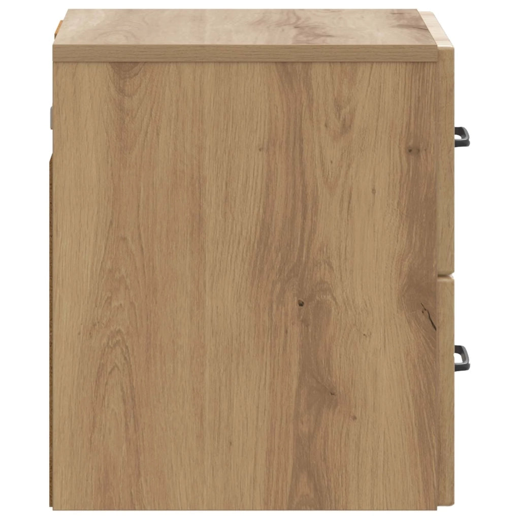 Mobiletto da notte a muro con cassetto 2 pcs Rovere Artigianale 898994