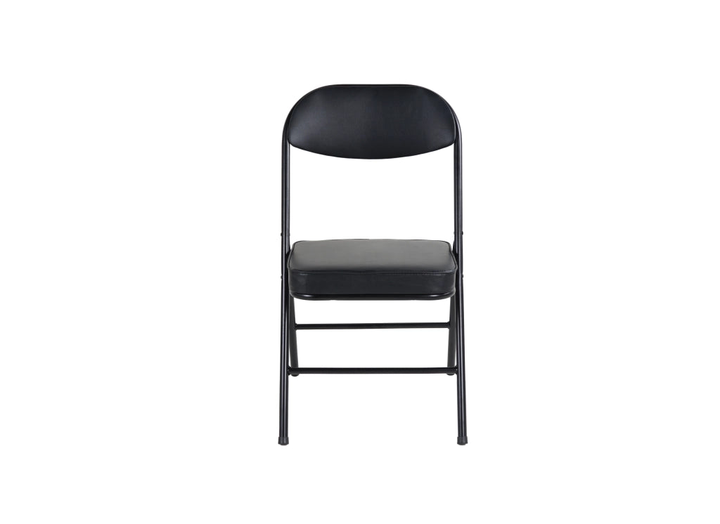 SEDIA PIEGHEVOLE Set da 4 con seduta imbottita, acciaio, Nero