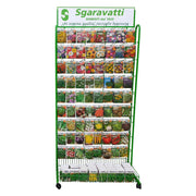 ESPOSITORE VERTICALE IN METALLO PER BUSTINE SEMI 72 ganci  - SGARAVATTI