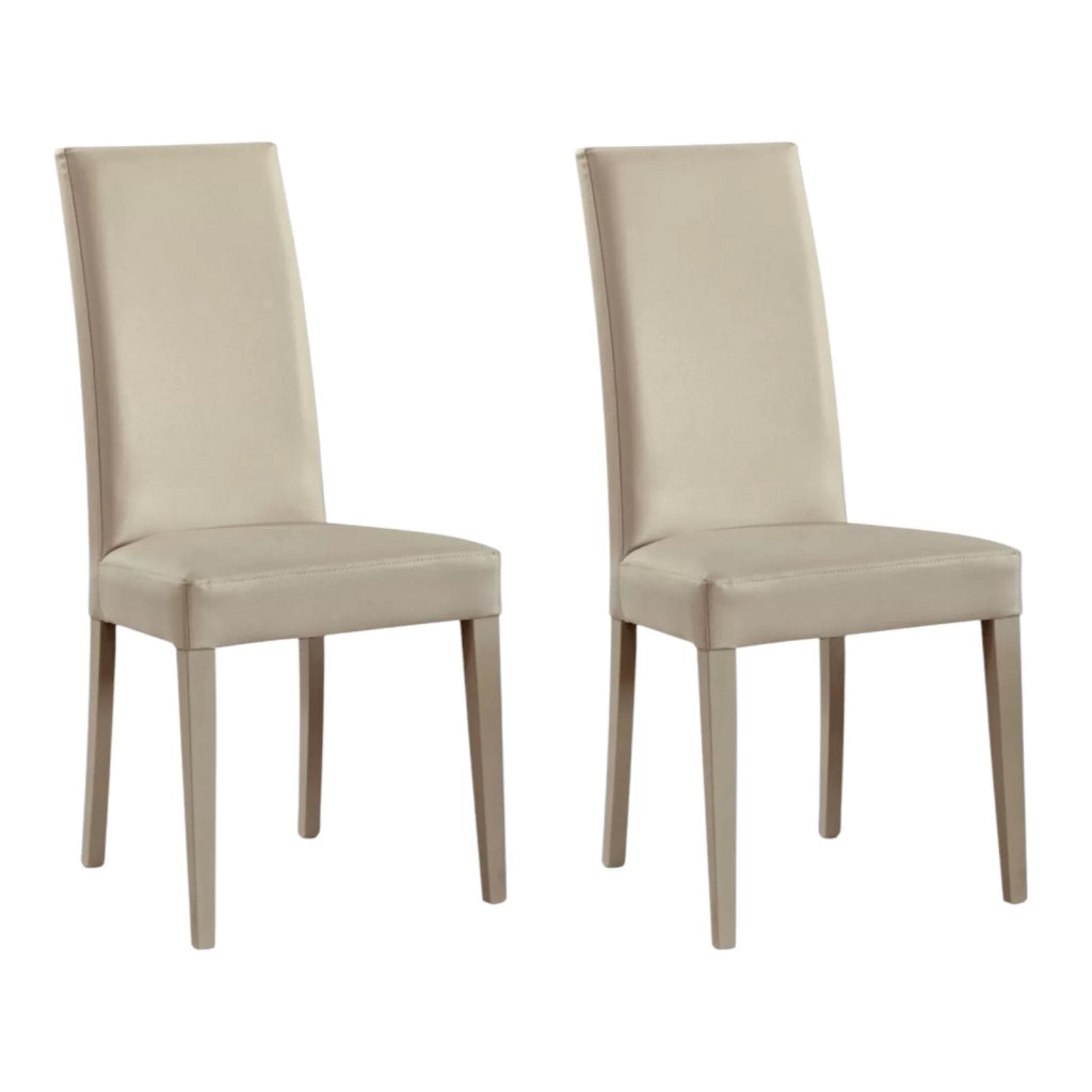 Set 2 sedie moderne legno ecopelle imbottita avorio (902) - Mobili 2G
