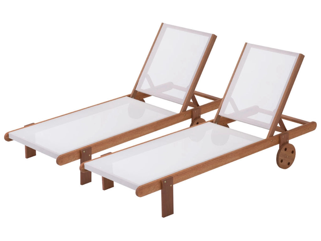 Set di 2 lettini in legno esotico SAIGON - Maple - Acero