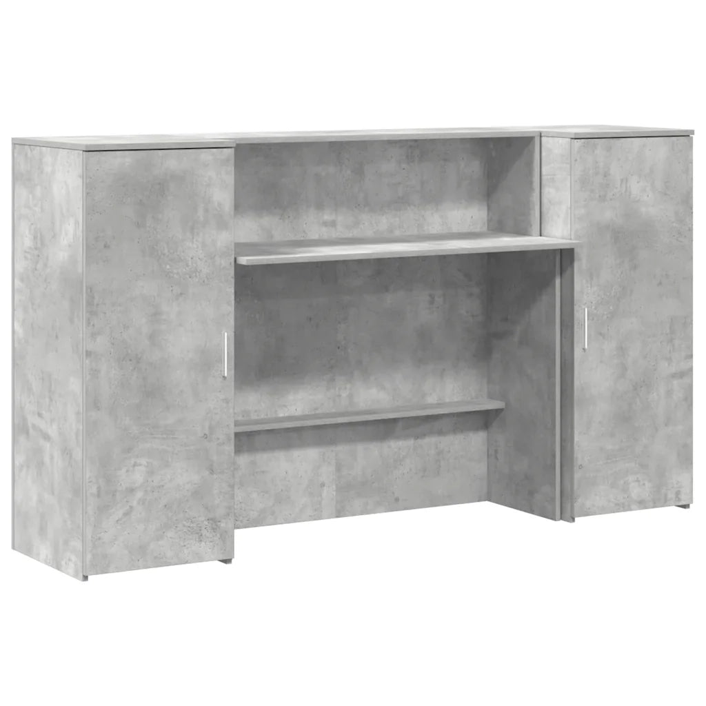 vidaXL Banco Reception Grigio Cemento 180x50x103,5cm Legno Multistrato