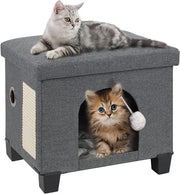 Letto per gatti in lana grigia scura