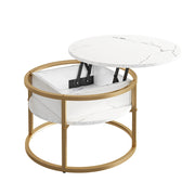 Vicco Tavolino Bianco/Oro 57 x 57 cm