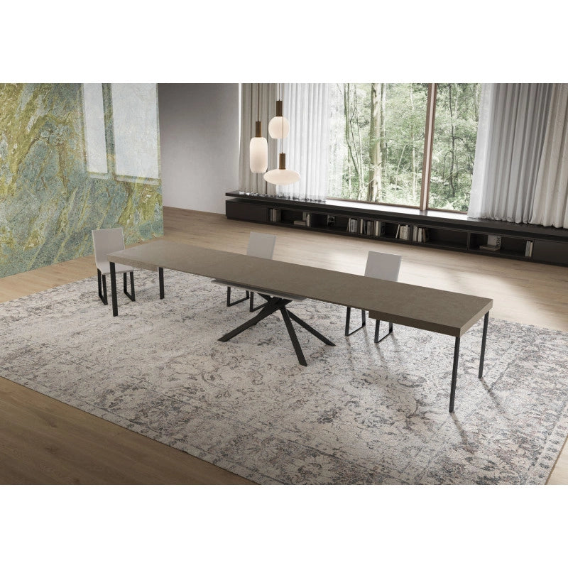 Tavolo allungabile 160/420x90 cm Niket telaio Antracite - Tortora