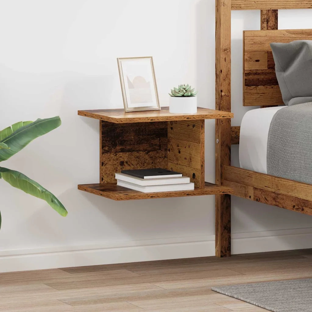 Set di 2 Comodini | Armadio da Notte | Mobiletto da notte Legno vecchio 40 x 30 x 25 cm Legno multistrato