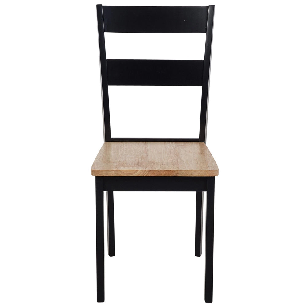 Set da pranzo in legno massello Nero con piano in legno chiaro a 6 posti 150 x 90 cm moderno scandinavo