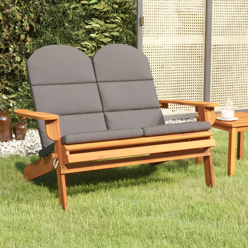 Panchina Giardino | Panca da Giardino Adirondack Cuscini 126 cm Massello di Acacia