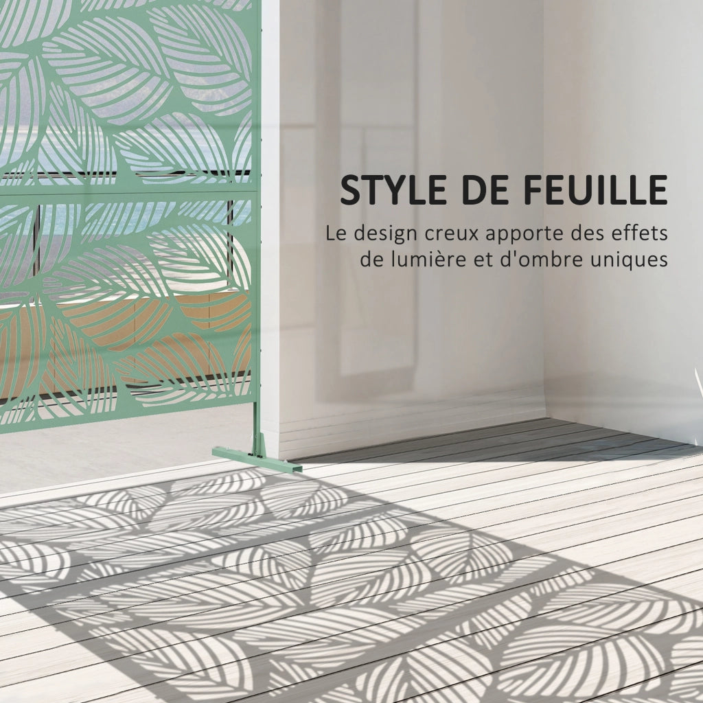 Paravento da esterno decorativo in metallo verde ¨C Minimal ¨C 122x45x198 cm