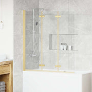 Involucro Doccia Oro 130 x 138 cm Vetro ESG e Alluminio